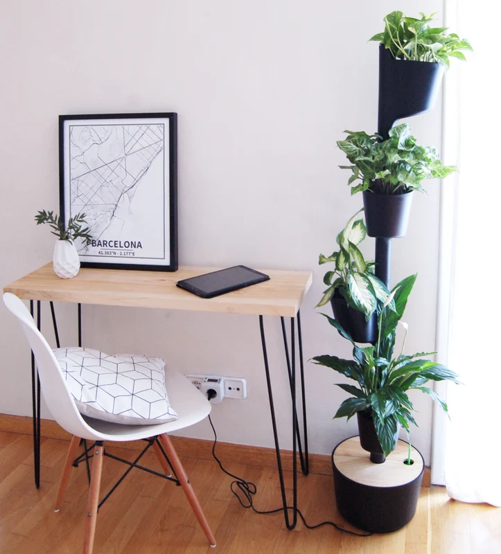 Macetero Vertical Citysens Con Riego Inteligente De 4 Macetas – Negro, Polipropileno 100% Reciclado