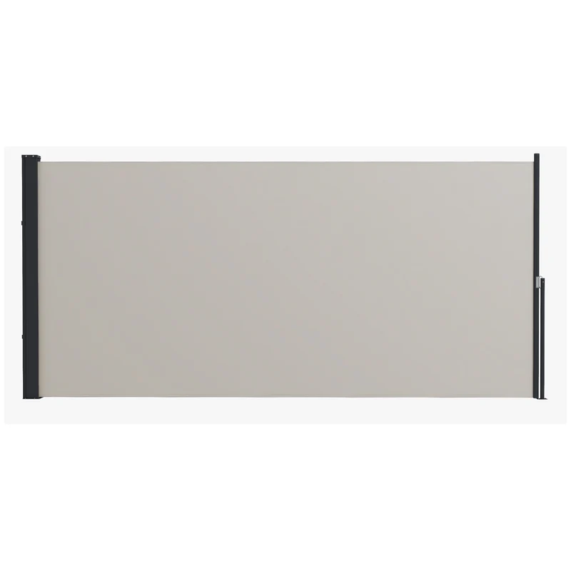 Outsunny Toldo Lateral Retráctil Pantalla Enrollable Mampara de Privacidad Impermeable y Anti-UV Protege la Privacidad para Jardín Balcón Terraza 300x140 cm Gris Claro