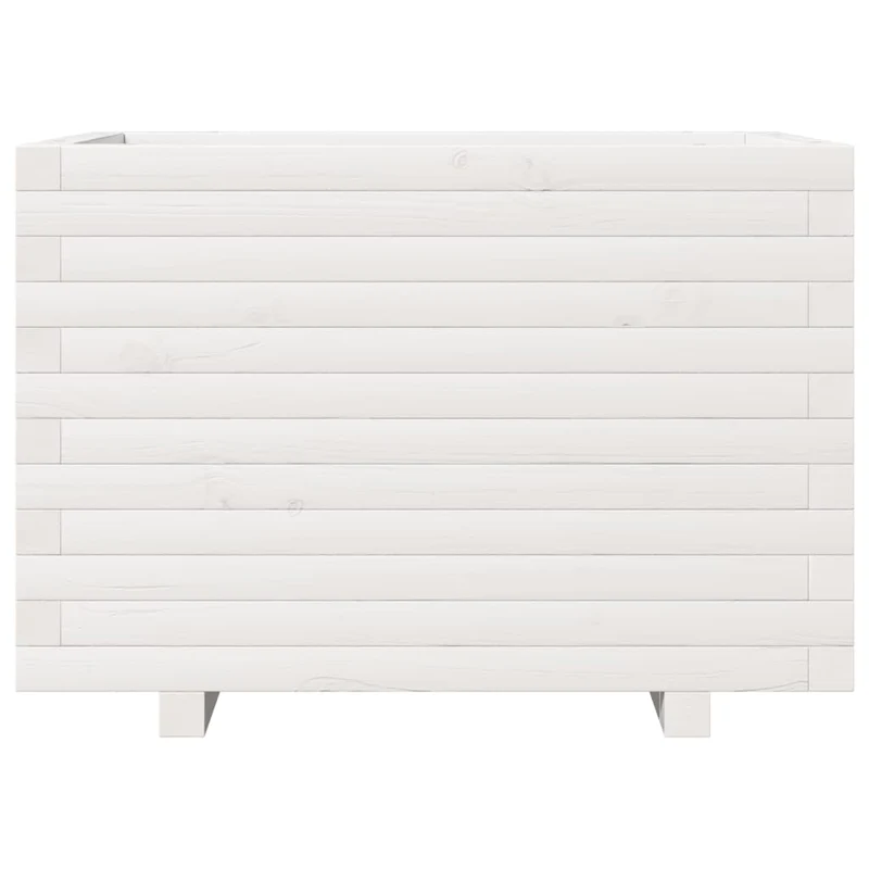 Jardinera Madera Maciza De Pino Blanco 70x40x49,5 Cm