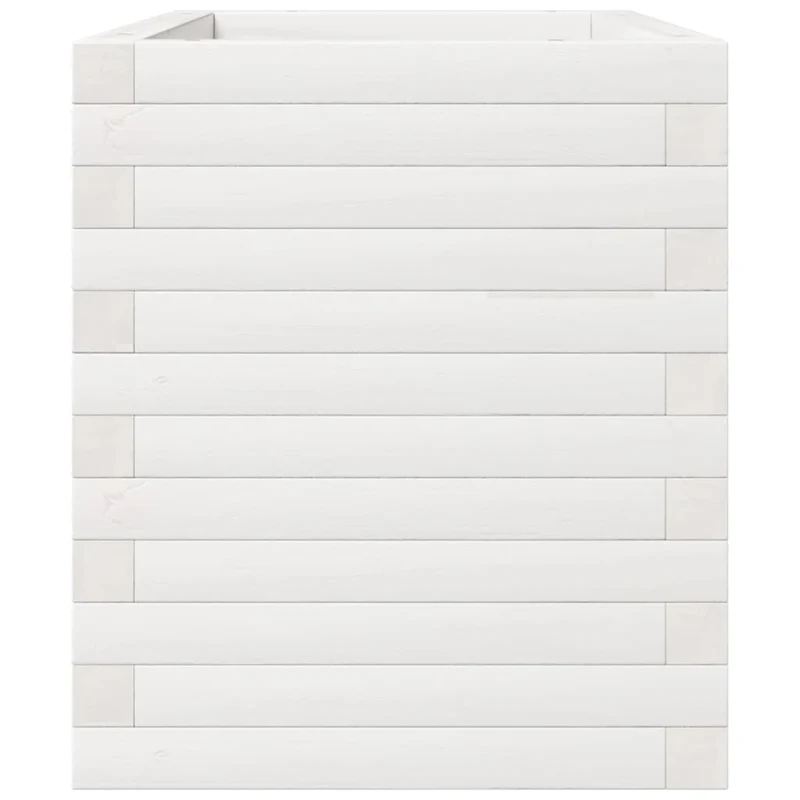 Jardinera Madera Maciza De Pino Blanco 70x40x49,5 Cm