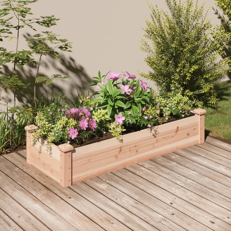 Jardinera Arriate Con Forro Madera Maciza Abeto 120x45x25 Cm