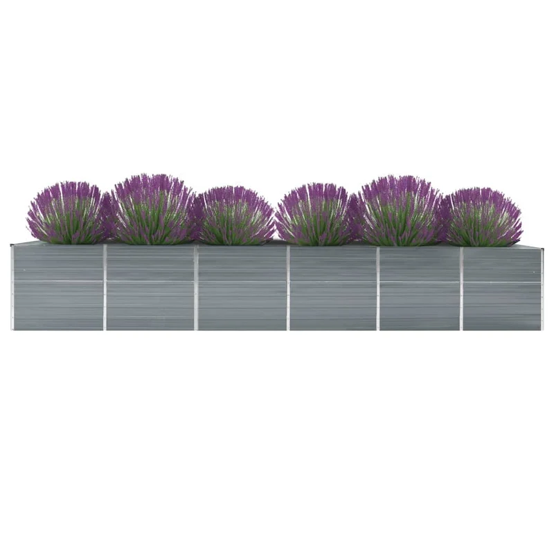 Arriate De Jardín De Acero Galvanizado Gris 480x80x77 Cm