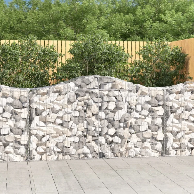 Cestas De Gaviones 5 Uds Forma De Arco Hierro 200x50x100/120cm