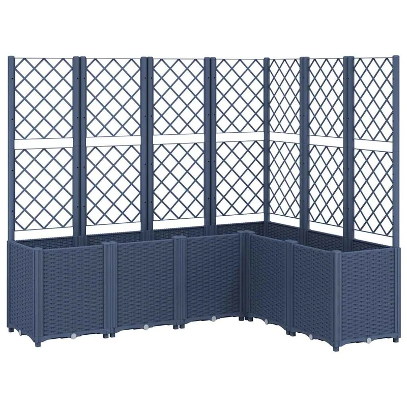 Jardinera Con Enrejado Pp Azul Gris 160x120x140 Cm