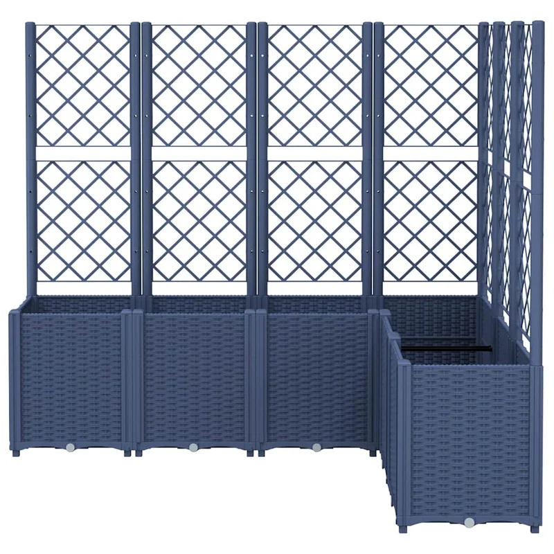 Jardinera Con Enrejado Pp Azul Gris 160x120x140 Cm