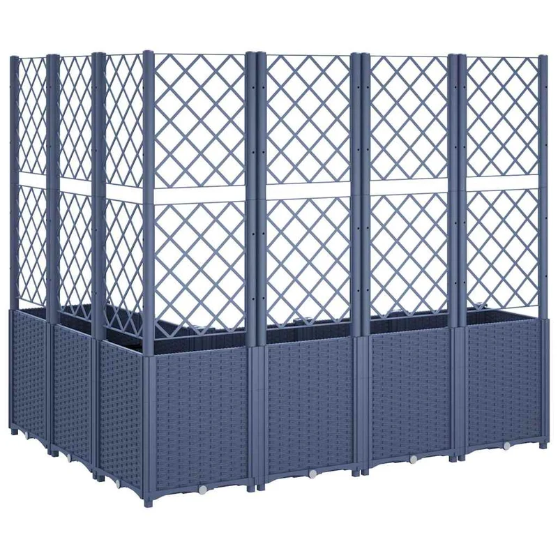 Jardinera Con Enrejado Pp Azul Gris 160x120x140 Cm