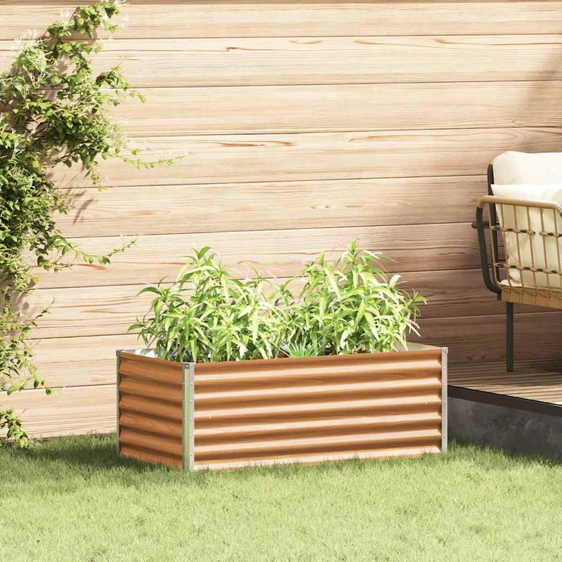 Arriate Elevado Marrón Claro 98 X 50 X 36 Cm Acero Galvanizado