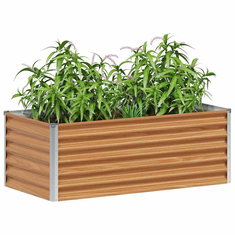 Arriate Elevado Marrón Claro 98 X 50 X 36 Cm Acero Galvanizado