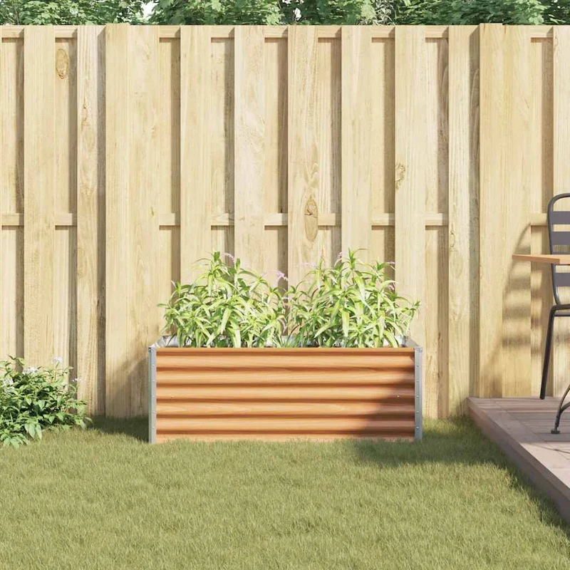 Arriate Elevado Marrón Claro 98 X 50 X 36 Cm Acero Galvanizado