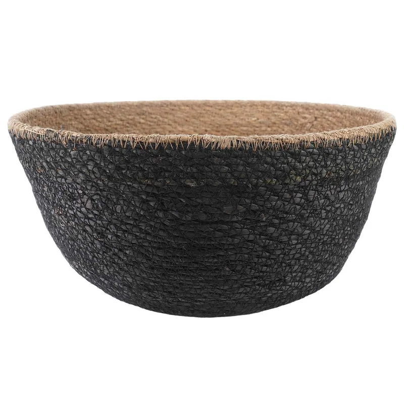 Maceta Con Asas Negro Ø 32 X 32 Cm 100% Hierba Marina