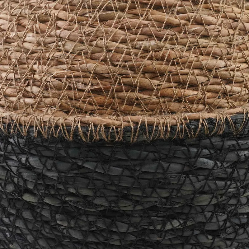 Maceta Con Asas Negro Ø 32 X 32 Cm 100% Hierba Marina