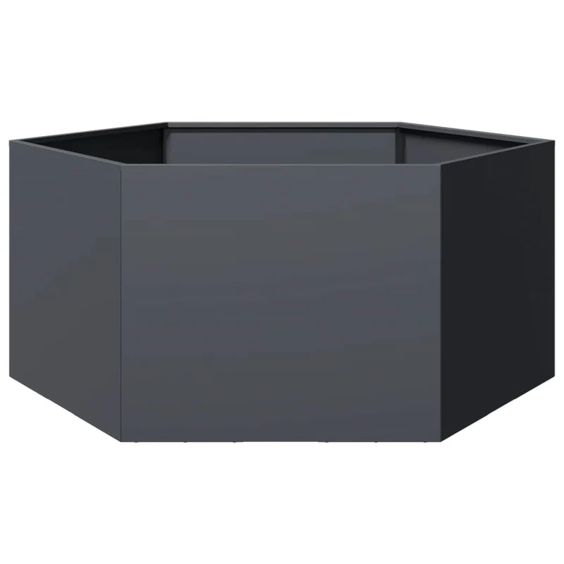 Jardinera Hexagonal De Acero Gris Antracita 104x90x45 Cm