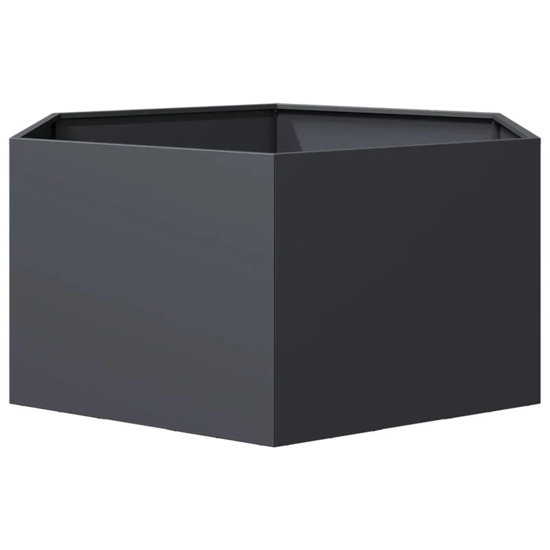 Jardinera Hexagonal De Acero Gris Antracita 104x90x45 Cm