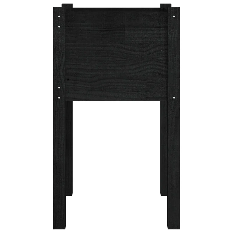 Jardinera De Madera Maciza De Pino Negro 40x40x70 Cm