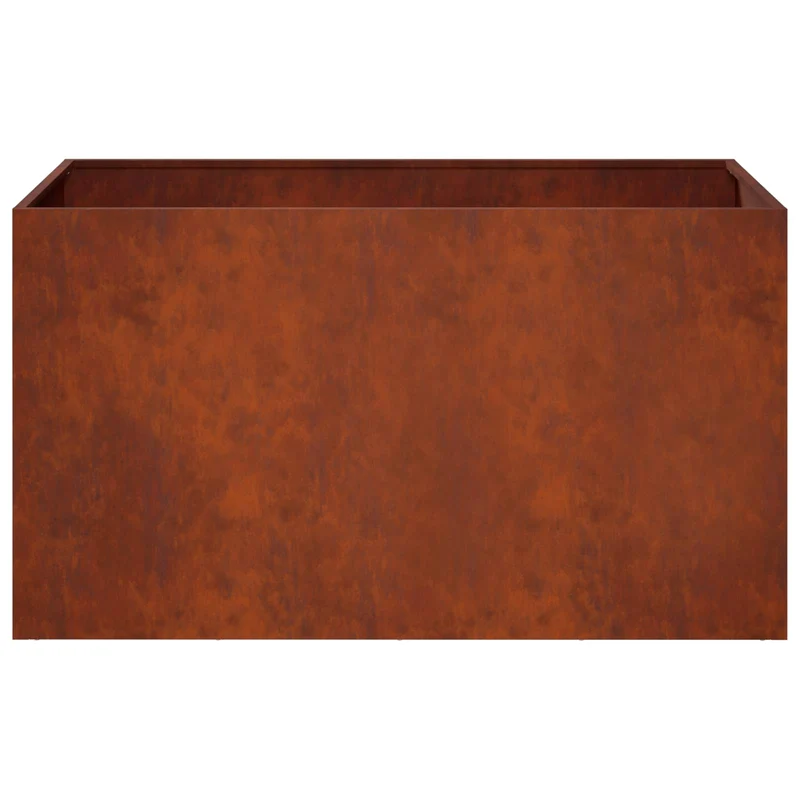 Macetero De Jardín 2 Uds. Oxidado 80 X 50 X 50 Cm Acero Oxidado