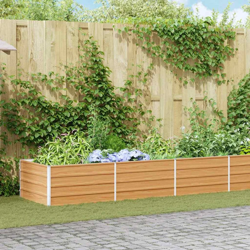 Arriate Elevado Marrón Claro 480 X 80 X 45 Cm Acero Galvanizado