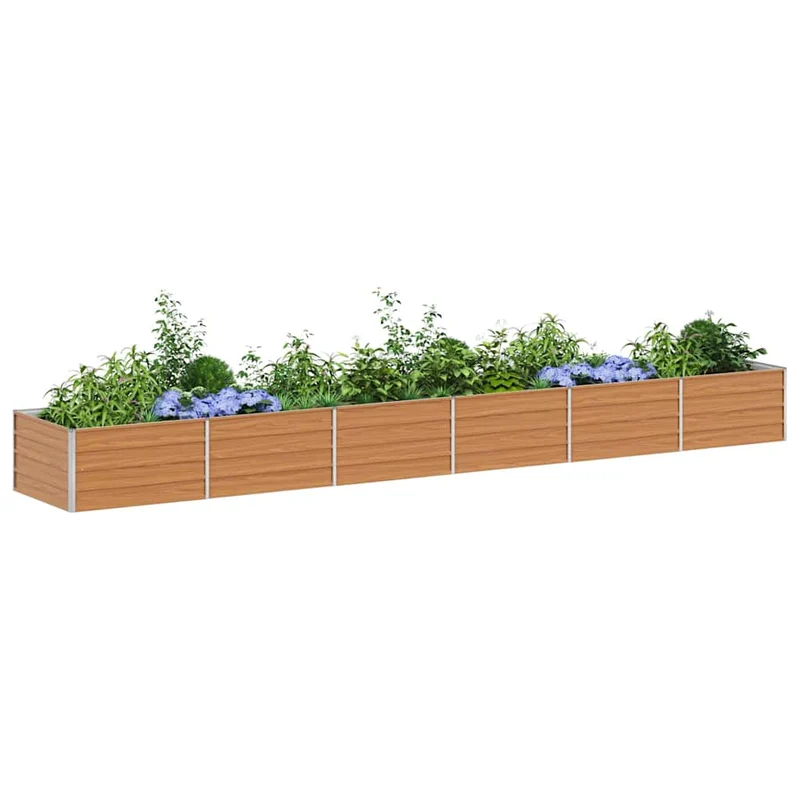 Arriate Elevado Marrón Claro 480 X 80 X 45 Cm Acero Galvanizado