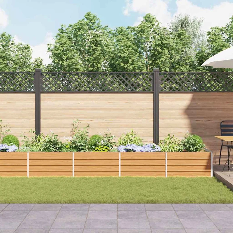 Arriate Elevado Marrón Claro 480 X 80 X 45 Cm Acero Galvanizado