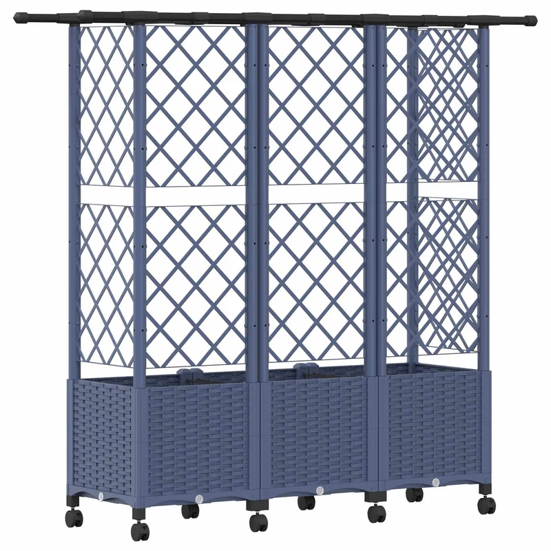 Cama Elevada Con Trellis Y Techo Gris 163,5 X 40 X 142 Cm Pp