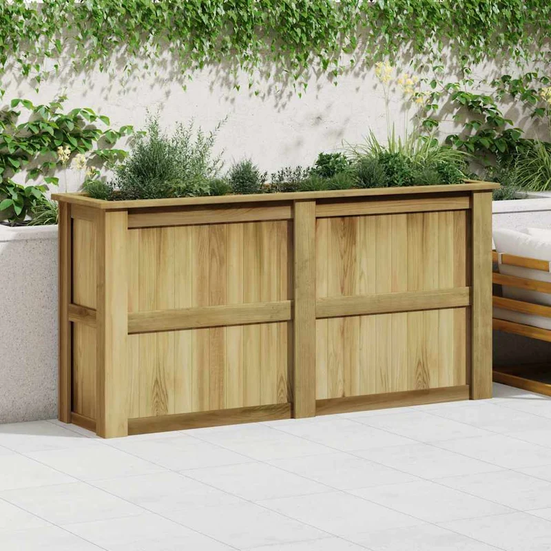 Arriate De Madera De Pino Impregnada 196x50x100 Cm