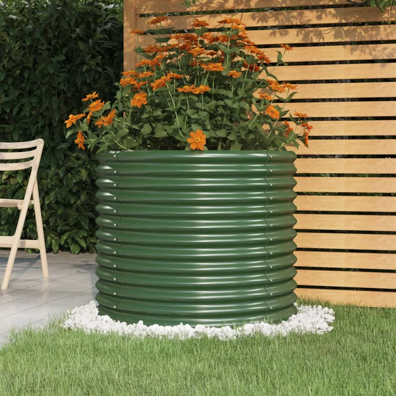 Jardinera De Acero Galvanizado Verde 80x80x68 Cm