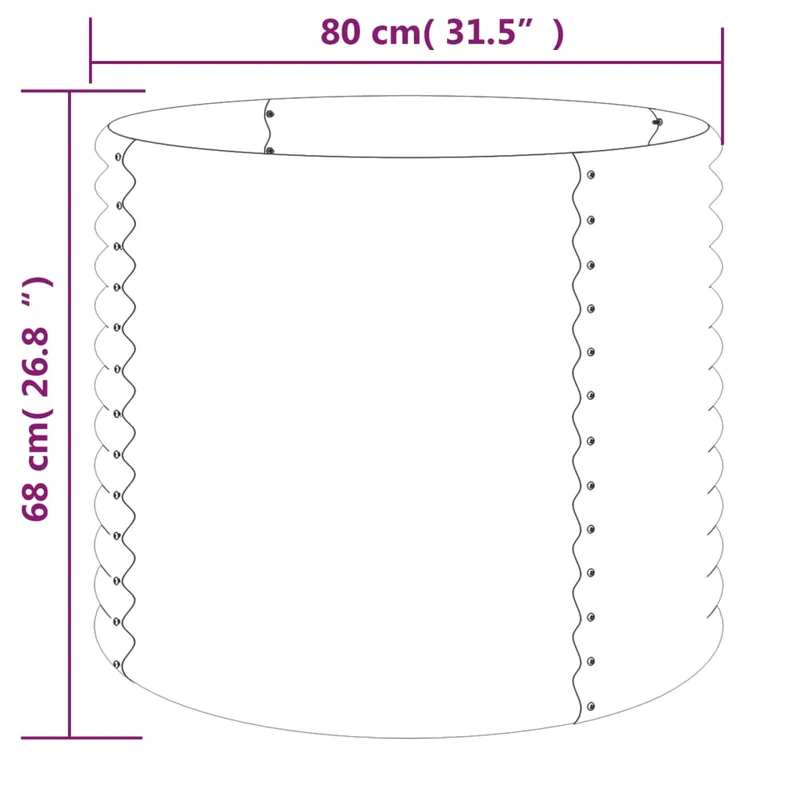 Jardinera De Acero Galvanizado Verde 80x80x68 Cm