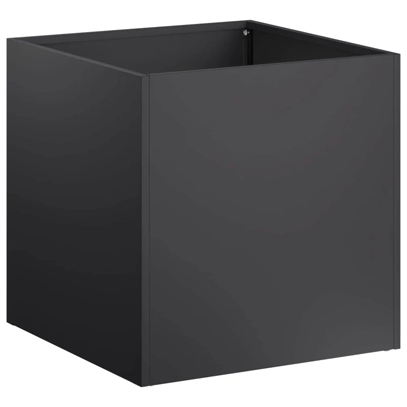 Macetero De Jardín 2 Uds. Negro 20 X 20 X 20 Cm