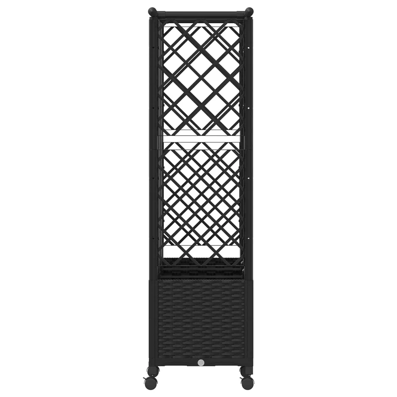 Cama Elevada Con Trellis Y Techo Negro 163,5 X 40 X 142 Cm Pp