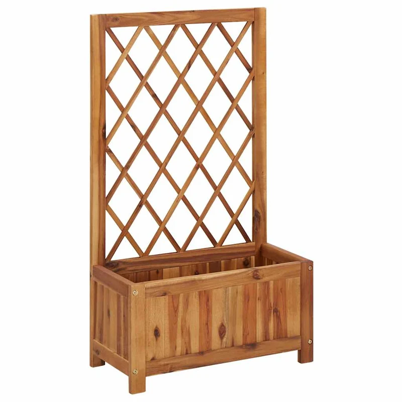 Arriate De Jardín Con Enrejado Madera De Acacia