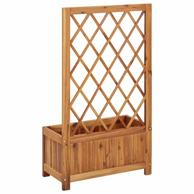 Arriate De Jardín Con Enrejado Madera De Acacia