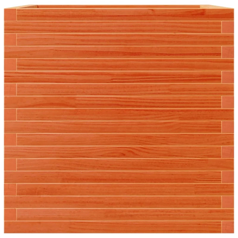 Jardinera De Madera Maciza De Pino Marrón Cera 70x70x68,5 Cm