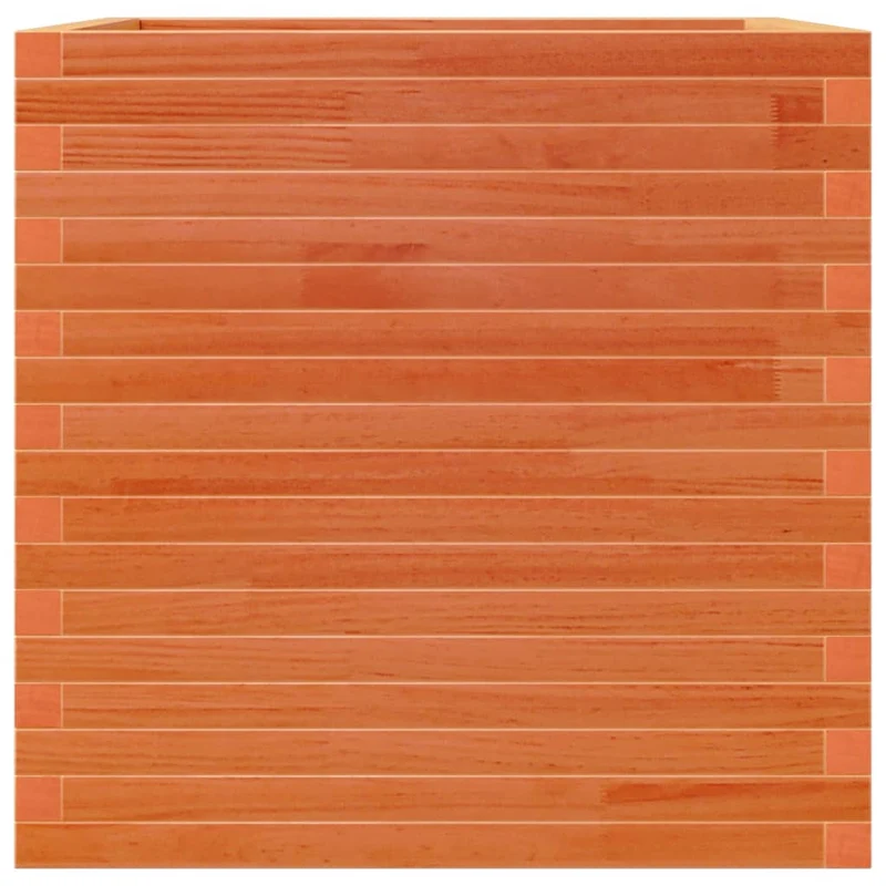 Jardinera De Madera Maciza De Pino Marrón Cera 70x70x68,5 Cm