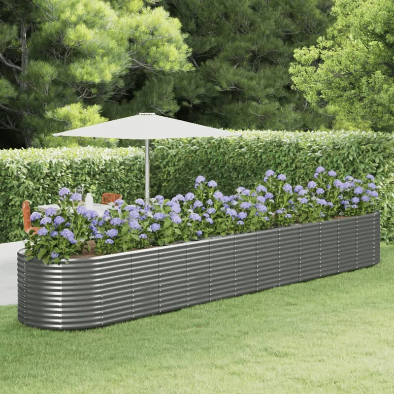 Jardinera Arriate Acero Recubrimiento Polvo Gris 554x100x68 Cm