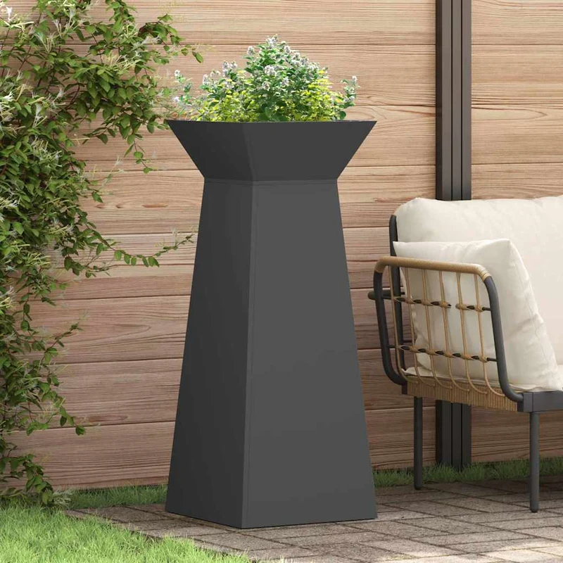 Maceta Pilar Negro 40 X 40 X 100 Cm