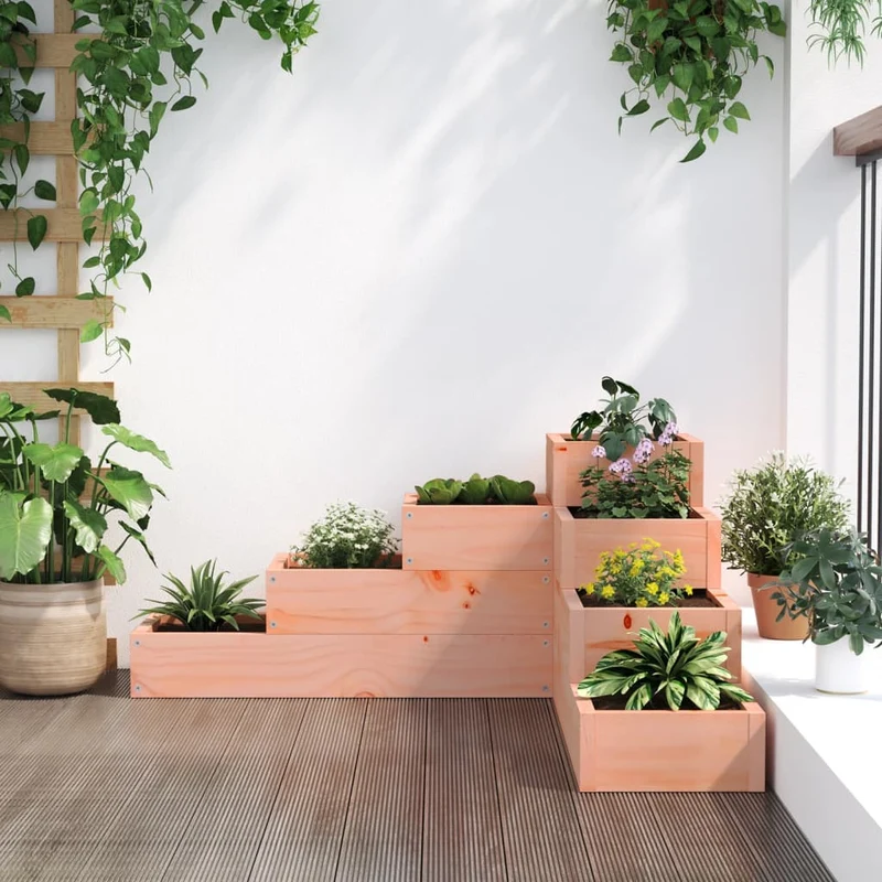 Jardinera De 4 Niveles Madera Maciza Douglas 80,5x79x36 Cm