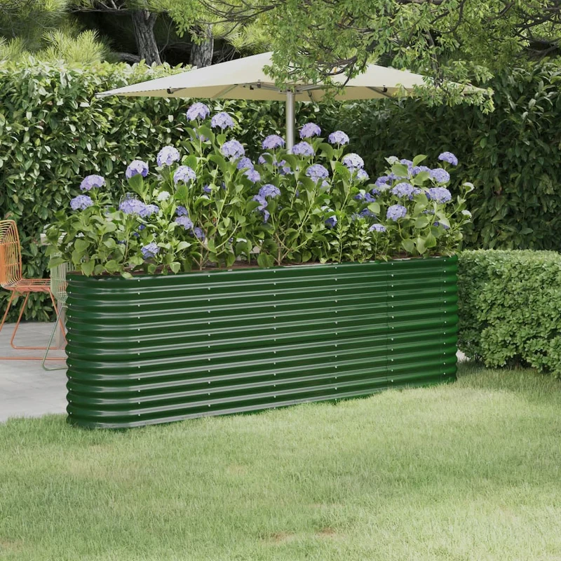 Jardinera Arriate Acero Galvanizado Verde 224x40x68 Cm