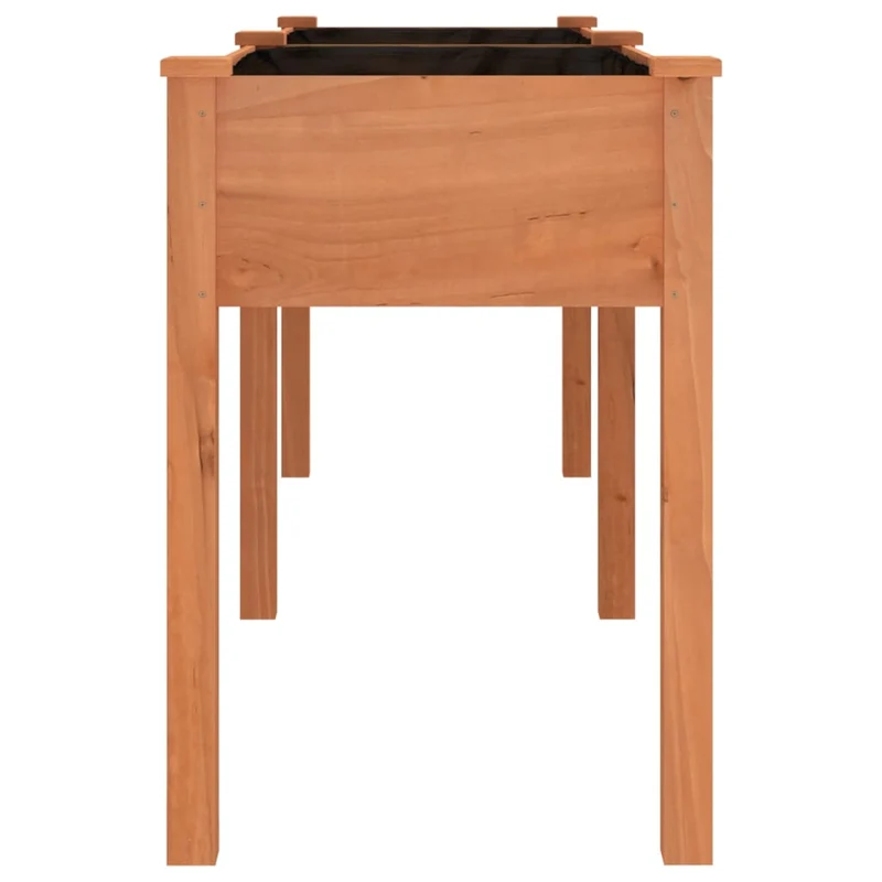 Jardinera Con Forro Madera Maciza De Abeto Marrón 203x53x76 Cm