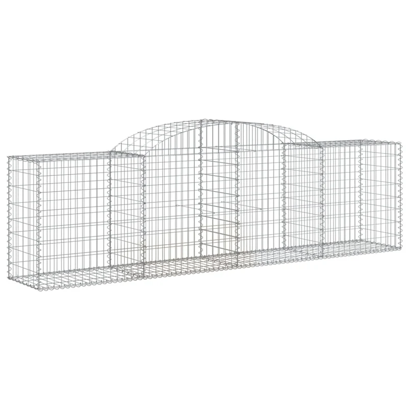 Cestas De Gaviones 4 Uds Forma De Arco Hierro 300x50x80/100 Cm