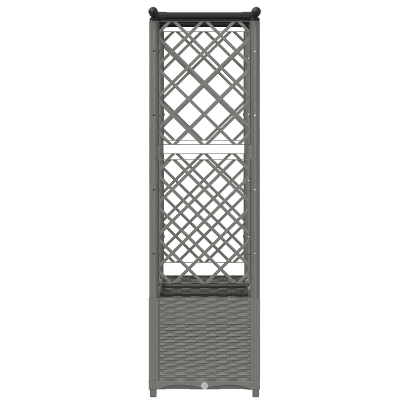 Cama Elevada Con Trellis Y Techo Gris Claro 162,5 X 40 X 136 Cm