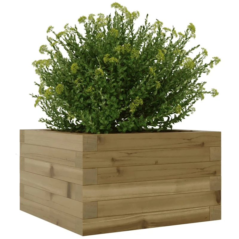 Jardinera De Madera De Pino Impregnada 40x40x23 Cm