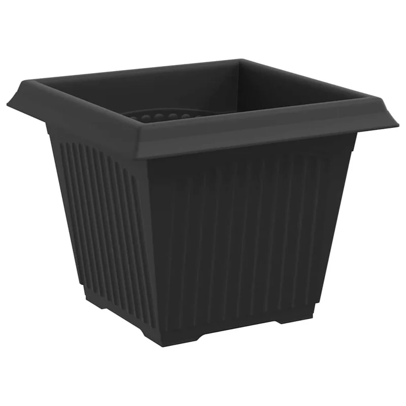 Macetas 6 Uds. Negro Plástico