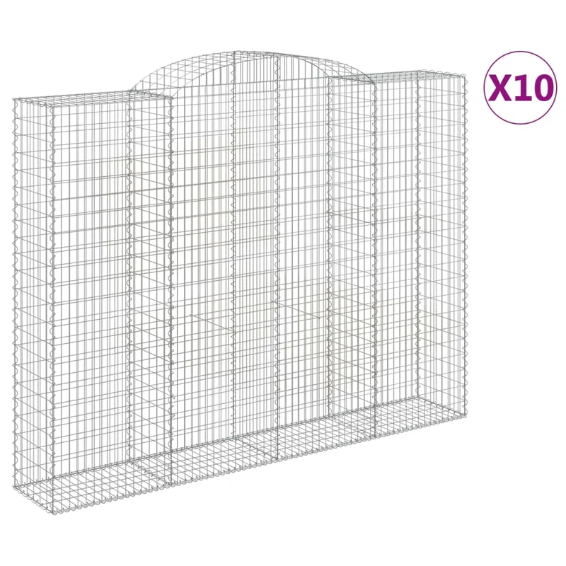 Cestas De Gaviones 10 Uds Forma De Arco Hierro 300x50x220/240cm