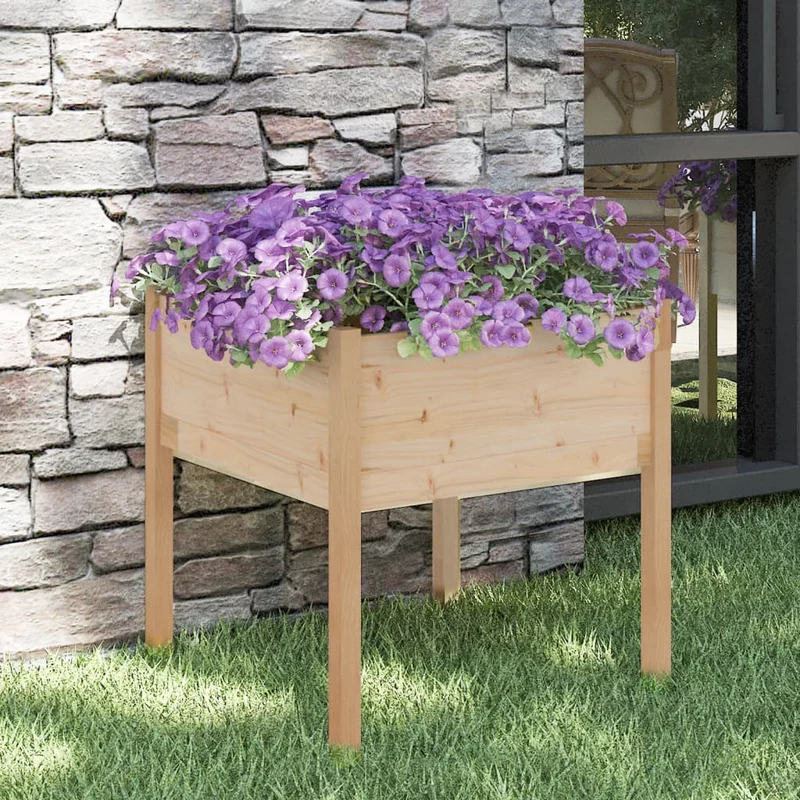 Jardinera De Madera Maciza De Pino 70x70x70 Cm