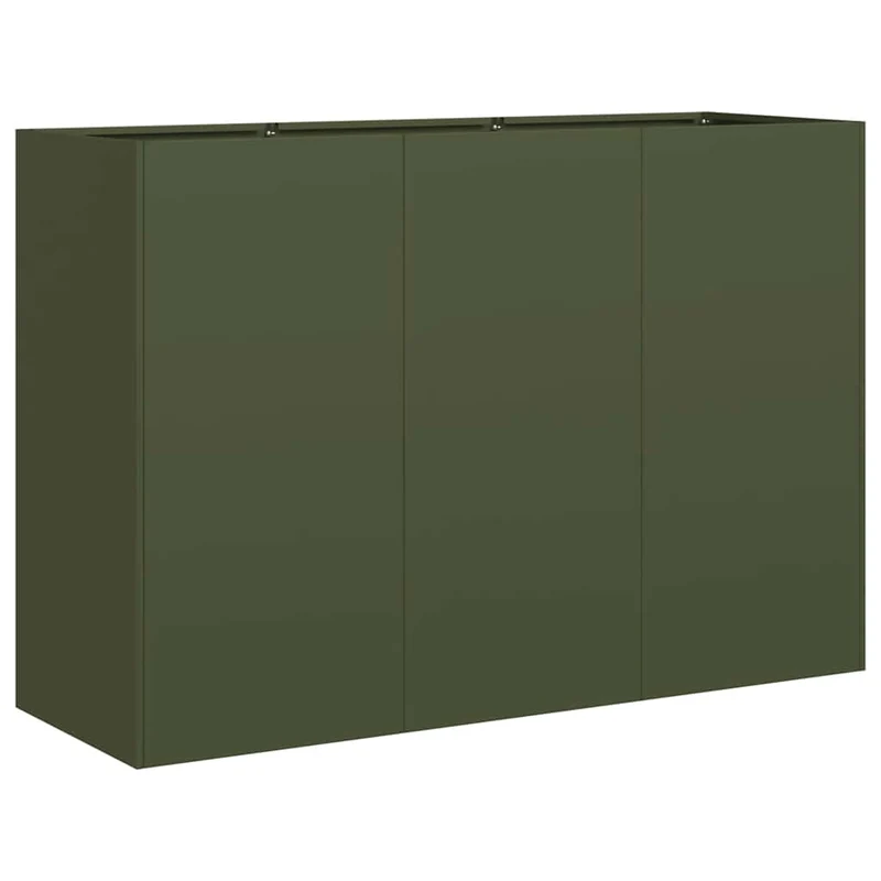 Jardinera De Acero Laminado En Frío Verde Oliva 120x40x80 Cm
