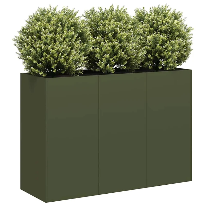 Jardinera De Acero Laminado En Frío Verde Oliva 120x40x80 Cm