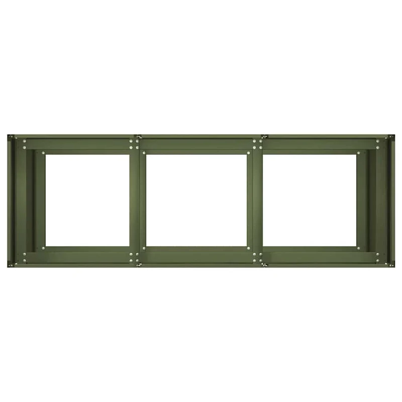 Jardinera De Acero Laminado En Frío Verde Oliva 120x40x80 Cm