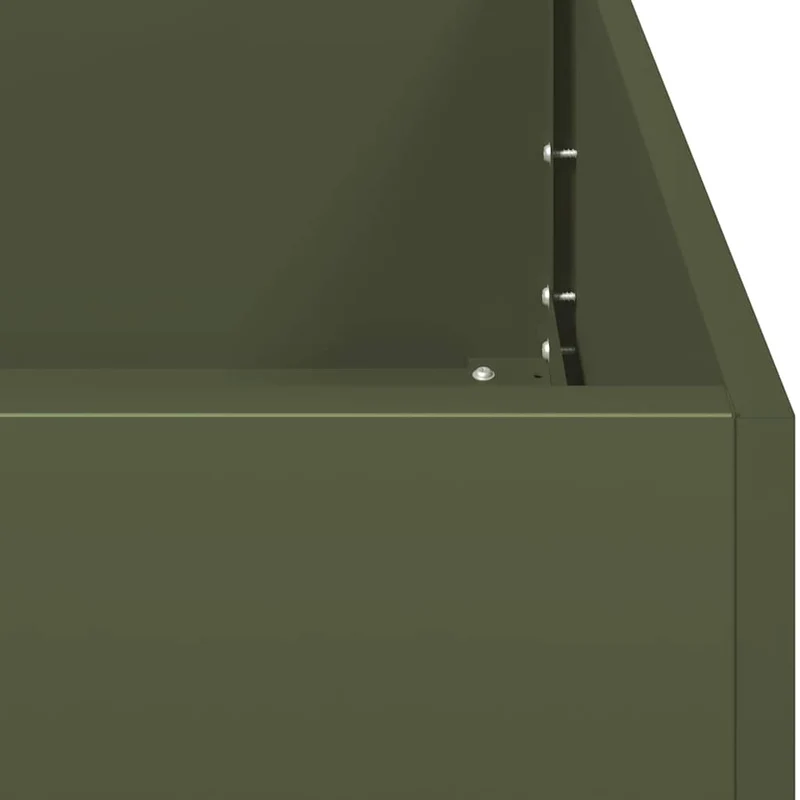 Jardinera De Acero Laminado En Frío Verde Oliva 120x40x80 Cm