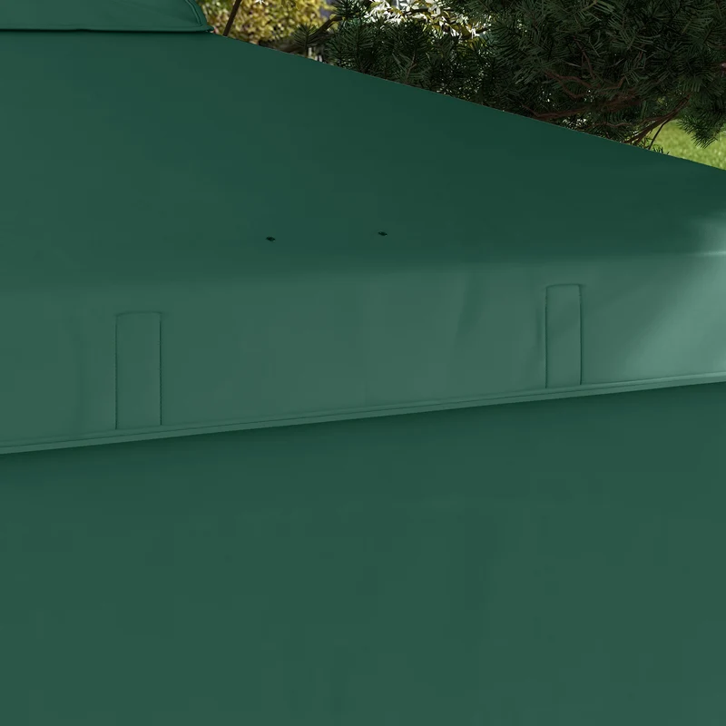 Outsunny Carpa Plegable 2,5x2,5 M Con 1 Pared Lateral Altura Ajustable Verde