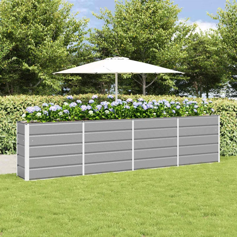 Jardinera Gris Claro 320 X 40 X 75 Cm Acero