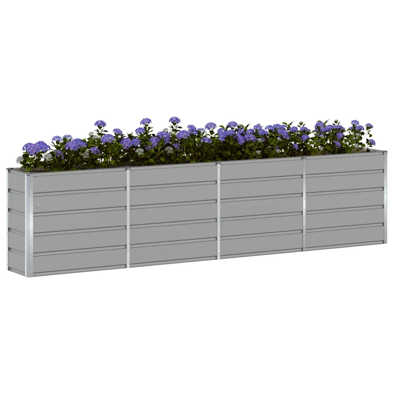 Jardinera Gris Claro 320 X 40 X 75 Cm Acero